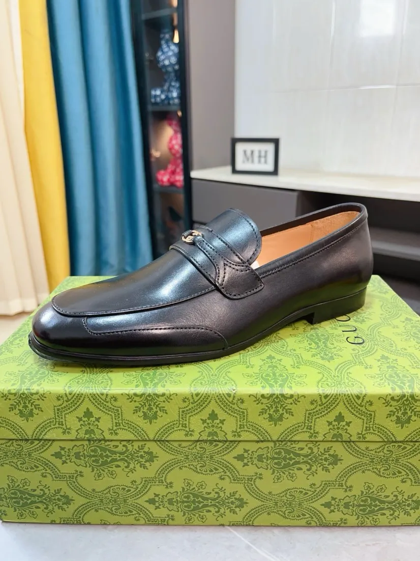 Men's shoes 💰500🌹🌹【GUCCI】The most popular classic Gucci leather shoes. Synchronized with the official website, the upper is made of Italian first-layer cowhide ➕cowhide lining, with unique brand and unique craftsmanship. Highlighting the hot style of the new year. Stop hesitating, stop wandering, get it now. Number: 38--44